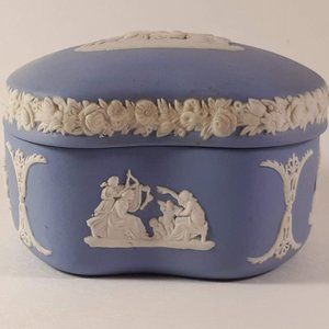 Blue Wedgwood Jasperware Trinket Box with Pegasus design